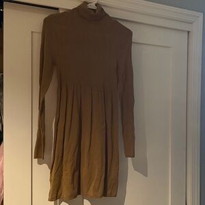 Zara Long Sleeve Brown Dress